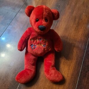 Happy Birthday Mary Meyer Beanie Plush Red Gift Kids Toy Collectable 1997